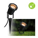Paulmann LED Gartenstrahler GOLDLICHT, IP65, inkl. GU10 LED 4.3W 2200K 320lm 38�, schaltbar, 200cm Kabel mit IP-Schukostecker, schwarz
