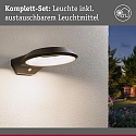 LED Au�enwandleuchte ANELA, IP44, rund, mit PIR-Sensor, Seeluft resistent, schaltbar, anthrazit, 15W 2200/3000K 700lm
