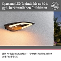 Paulmann LED Au�enwandleuchte AKENA, IP44, eckig, mit PIR-Sensor, Seeluft resistent, schaltbar, anthrazit, 15W 2200 800lm