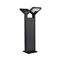 Paulmann bollard lamp JUNTEA PIR 2 2 flames, with sensor IP44, anthracite, mat 