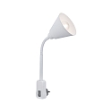 Paulmann Steckerleuchte JUNUS FLEXARM, IP20, 230V, E14 max. 20W (LED), mit Schalter, f�r Schuko-Stecker (Typ EF-CEE 7/7), Wei�