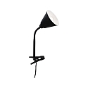 Paulmann Klemmleuchte VITRIS, E14 max. 20W, mit Flexarm, 150cm Kabel mit Schnurschalter, Schwarz