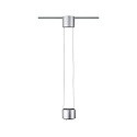 pendant luminaire URAIL ALDAN LED with lens optics, chrome matt, black dimmable