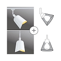 Paulmann shade ALVARO URail DecoSystems, gold matt, white