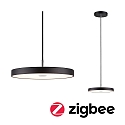 Paulmann SmartHome LED Pendelleuchte HILDOR ZigBee, � 30cm, 20W 2700K 1000lm, dimmbar, App steuerbar, schwarz / chrom