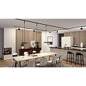 Paulmann 1-phase pendant luminaire HILDOR URail IP20, black matt dimmable
