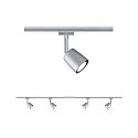 Paulmann spot URAIL COVER with feed-in option, set of 4 GU10, chrome, chrome matt dimmable