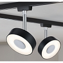Paulmann 1-Phasen LED Schienenspot URAIL CIRCLE, 230V, 5W 2700K 210lm 90�, dreh- und neigbar, dimmbar, Schwarz matt / Chrom
