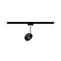 Paulmann 1-Phasen LED Schienenspot URAIL DISCUS, 230V, 5W 2700K 430lm 45�, dimmbar, Schwarz matt / Chrom