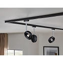 Paulmann 1-Phasen LED Schienenspot URAIL DISCUS, 230V, 5W 2700K 430lm 45�, dimmbar, Schwarz matt / Chrom