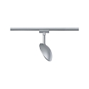 Paulmann 1-Phasen Schienenspot URAIL SPHERE, 230V, 7.4W 2700K, Kunststoff, dimmbar, Chrom matt/Chrom