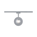 Paulmann 1-Phasen Schienenspot URAIL SPHERE, 230V, 7.4W 2700K, Kunststoff, dimmbar, Chrom matt/Chrom