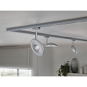 Paulmann 1-Phasen Schienenspot URAIL SPHERE, 230V, 7.4W 2700K, Kunststoff, dimmbar, Chrom matt/Chrom