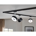 Paulmann 1-Phasen Schienenspot URAIL CIRCLE, 230V, 5W 4000K 160lm 90�, dreh- und neigbar, dimmbar, Schwarz matt / Chrom