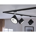 Paulmann 1-Phasen LED Schienenspot URAIL ARENA, 230V, 15W 4000K 890lm 82�, dreh- und neignbar, dimmbar, Schwarz matt / Chrom