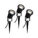 LED Outdoor Spie�strahler GARDEN SPOTLIGHT, 3er Set, 230V, GU10, 3,5W, 3000K, 230lm, IP65, schwarz