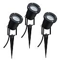 Paulmann LED Outdoor Spie�strahler GARDEN SPOTLIGHT, 3er Set, 230V, GU10, 3,5W, 3000K, 230lm, IP65, schwarz