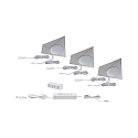 Paulmann Clever Connect 3er Starter-Set TRIGO, 12V DC, 2.1W 2700- 6500K, dimmbar, Nickel geb�rstet