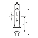 Philips metal halide lamp MASTER COLOUR CDM-T T19 G12 3000K CRI 80-89 