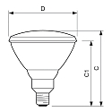 Philips Infrarotlampe PAR38 IR 1CT/12, 150W, E27, 125-130V, rot
