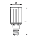 Philips LED Leuchtmittel TrueForce LED HPL, E40, 57-42W, 3000K, matt