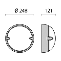 Performance in Lighting Wand- und Deckenleuchte CHIP TONDO 25, E27, 1x21W, TC-TSE, IP55, IK06, Glas opal, wei�