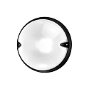 Performance in Lighting Wand- und Deckenleuchte CHIP TONDO 25, E27, 1x21W, TC-TSE, IP55, IK06, Glas opal, schwarz