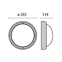 Performance in Lighting Wand- und Deckenleuchte EKO 26, E27, 1x23W, TC-TSE, IP44, IK06, Glas opal, schwarz