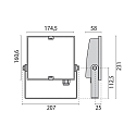 Performance in Lighting LED Scheinwerfer GUELL ZERO A/W, 28W, 4000K, 2575lm, IP66, IK06, statisch, grau / Glas transparent