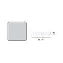 Performance in Lighting wall and ceiling luminaire WL 260 OPAL SQUARE static IP20, silver, lacquered dimmable