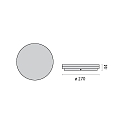Performance in Lighting wall and ceiling luminaire WL 270 OPAL ROUND static IP20, silver, lacquered dimmable
