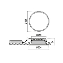 Performance in Lighting LED Downlight DL ROUND MAXI, 19W, 3000K, 2895lm, IP20, IK07, DALI, silber / Glas transparent