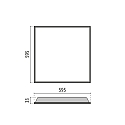 Performance in Lighting LED Einlege-Panel ELA 600 PR, IP40 IK06, 59.5 x 59.5cm, UGR <19, schaltbar, wei�, 32W 3000K 3590lm