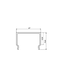 RADIUM accessories profile cover PROFIL M / COVER MEDIUM SQUARE 27/14 C2 - 1M / FROSTED square, high, mechanical, satined, white 101cm