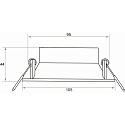 Rutec Einbaustrahler TOM, IP20, Rund, � 10.5cm, ohne Fassung, f�r LED Modul � 5cm. schwenkbar, Alu-Druckguss, sandschwarz