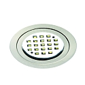 LED M�beleinbau-Strahler LARA, IP40, rund, � 7cm, 12V DC, 2W 3000K 200lm 120�, Mini-AMP, ohne BG, starr, eisen geb�rstet