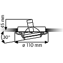 Rutec Stahl-Einbaustrahler KUGEL f�r MR16, IP20, �8cm, mit Sprengring, ohne Fassung, kardanisch 30�/180�, wei� matt