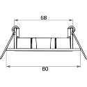 Rutec Stahl-Einbaustrahler f�r MR16, IP20, � 8cm, mit Frontblende, ohne Fassung, 30� schwenkbar, schwarz matt