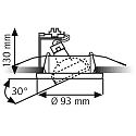 Rutec Alu-Druckguss-Einbaustrahler f�r MR16, IP20, � 9.3cm, Einsatz abziehbar, ohne Fassung, kardanisch 30�/360�, wei� matt