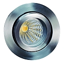Recessed spot TULKA stainless steel V4A, 1,4401 X5CrNiMo 316, with clip fastener, round, swivelling, IP20, stainless steel