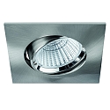 ceiling recessed luminaire BAN COB swivelling, square, current constant IP40, brushed iron dimmable