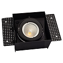 ceiling recessed luminaire VANYA 1 flame, swivelling, square, flush IP20, black dimmable