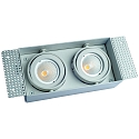 ceiling recessed luminaire VANYA 2 flames, square, swivelling, flush IP20, white dimmable