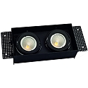 ceiling recessed luminaire VANYA 2 flames, square, swivelling, flush IP20, black dimmable