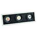 recessed luminaire CORU-50K 3 flames, square, cardanic swivelling IP20, white dimmable