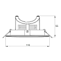 LED Einbaustrahler RINCA COB, IP20, quadratisch, 350mA, 8W 2700K 694lm 25�, CRI >90, schwenkbar, drehbar, eisen geb�rstet