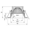 Rutec Projekt LED Glaseinbaustrahler HYELLE COB 25�, 8W, 3000K, IP20, CRI80, 350mA, starr, rund, wei� matt