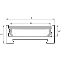 Rutec Projekt U profile FUP18/7 / 2M flat, anodised aluminium