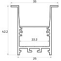 Rutec Projekt Kragenprofil TKP25/42, tief, r�ckversetzt, f�r LED Strips bis 2.22cm Breite, Aluminium eloxiert, 200cm, schwarz