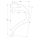 Rutec Projekt Voutenleiste 14x8 Welle PU-Schaum-Leiste, 200cm